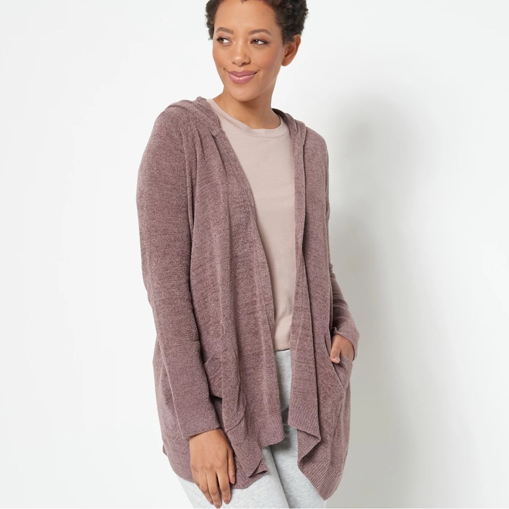 Barefoot Dreams Gray Cardigan Sweater Soft Knit Open Front